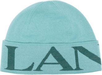 Lanvin intarsia-knit wool beanie - women - Wool - One Size - Blue
