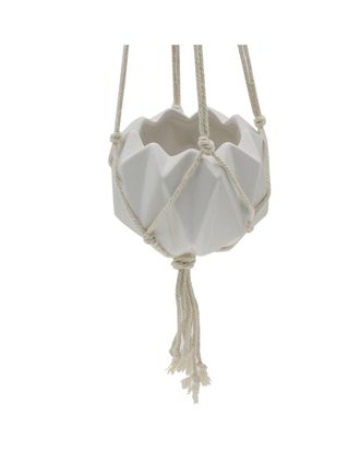 Flora Bunda Ceramic Macrame Hanging Planter