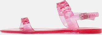 Carolina Herrera Pink Jelly Ankle Strap Flat Sandals