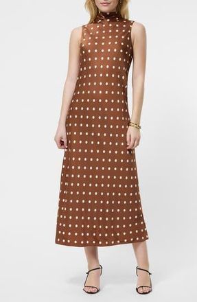 French Connection Ennis Sleeveless Satin Midi Dress in Cafe Brown/Porcelain Cream at Nordstrom Rack, Size 12