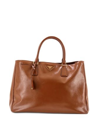 Prada Lux Open Spazzolato Leather Large tote bag - Bruin