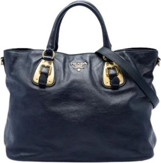 Prada Pre-owned Satchel - Dames - Vintage Shopper - Blauw - ONE Size - Leer - Vintage
