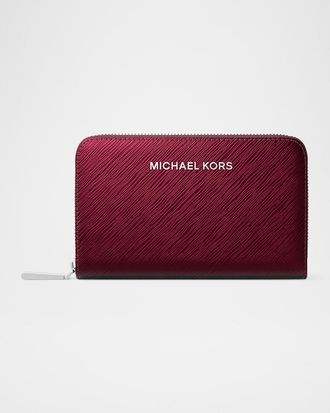 Michael Kors Jet Set Small Metallic Faux Leather Wallet