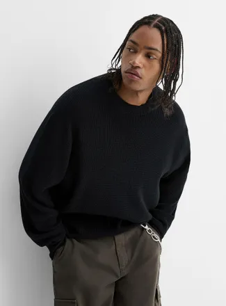 Djab Mens Loose waffle-knit sweater