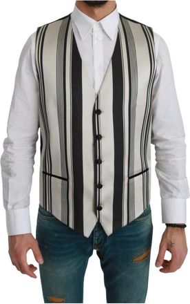 Dolce & Gabbana Formeel Gilet - Heren - Gillet - Wit - M - Katoen - Kostuums