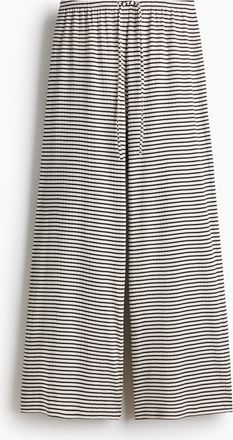 H&M Gerippte Hose mit Kordelzug - Brown