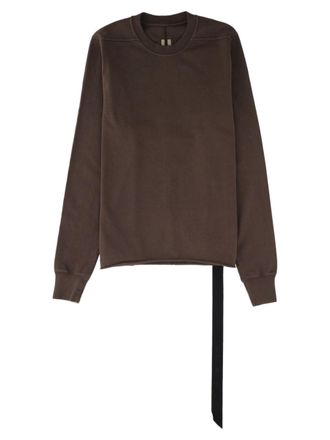 Rick Owens Asymmetrical Hem Long-Sleeve Cotton T-Shirt