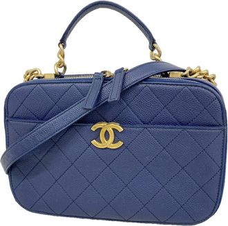 Chanel Navy Grained Calfskin Vanity Bag (Pre-Owned)