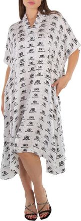 Balenciaga Logo Monogram Asymmetric Shirt Dress, Brand Size 2(Medium)