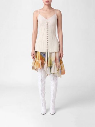 Alexander McQueen McQueen Abito bustier in cotone stampato