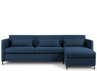 CXL by Christian Lacroix 4-Sitzer Designer Ecksofa Yanis mit Bettfunktion, Strukturstoff Blau