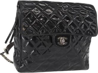 Chanel Pre-owned Backpacks, female, Black, Size: ONE SIZE Pre-owned Coated Canvas Backpack