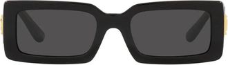 Dolce & Gabbana Rechthoekige zonnebril - unisex - Zonnebrillen - Zwart - 53 MM - Accessoires