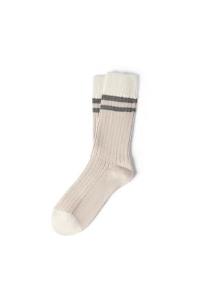Brunello Cucinelli Cotton socks with stripes in Rope at Nordstrom, Size Xx-Large Eu
