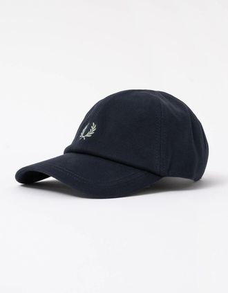 Fred Perry Mens Fred Perry Mens Pique Classic Cap - Navy/Seagrass T73 - Navy Seagrass - Size: ONE size