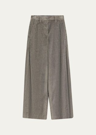 Brunello Cucinelli Cotton Corduroy Wide-Leg Trousers