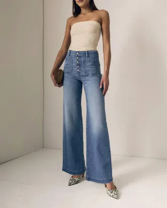 LE JEAN Georgia Wide Leg Jean In Hidden Gem
