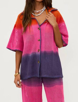 Beach Riot Ira Button Front Top In Multi