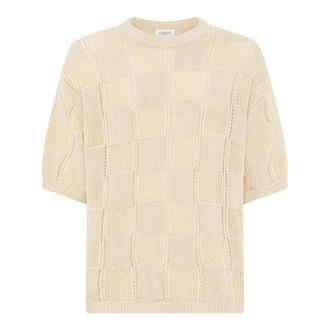 Laneus Round-neck Knitwear, male, Beige, Size: L Round-neck Knitwear