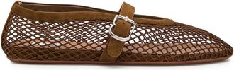 Alaia Mesh and Suede Ballet Flats - Brown - 38 (IT38 / UK5)