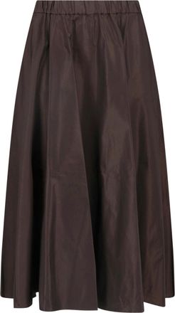 Aspesi Brown Fabric Elasticated Midi Skirt
