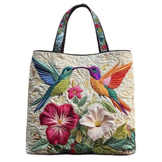 Generic Vintage Quilted Tote Bag for Women Large Cotton Puffer Shoulder Bag Ideal Valentines or Mothers Day Gift for Her Lightweight Floral Handbag for Spring