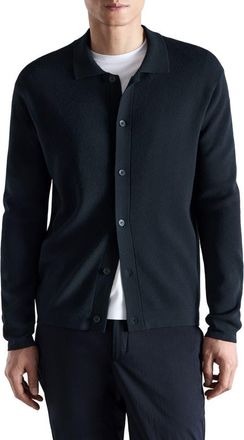 Mango Fine Knit Comfort Stretch Cardigan in Navy at Nordstrom, Size Xx-Large