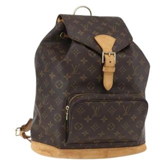Louis Vuitton Pre-owned Backpacks, female, Brown, Size: ONE SIZE Pre-owned Canvas Backpack