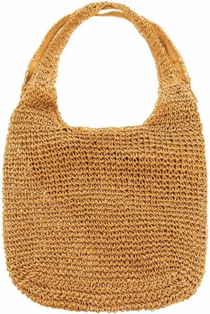 Zwillingsherz Tragetasche ZWILLINGSHERZ Shopper, Damen, dunkelbeige, Grobstrick, Papierstroh, unifarben, Taschen Tragetasche, geflochtenes Material, Schulterhenkel