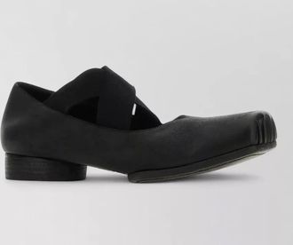 Uma Wang leather elastic-strap ballerina flats