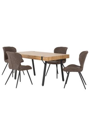 Seconique Treviso Dining Set with Quebec Chairs in Brown