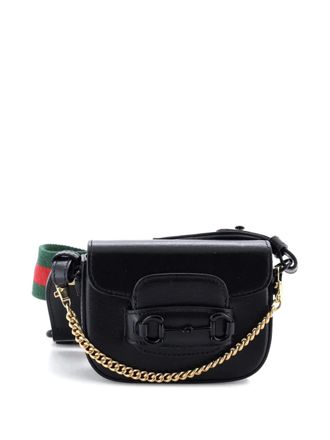 Gucci Horsebit 1955 Flap Wallet with Strap Leather crossbody bag - Nero