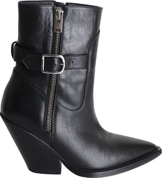 Iro Bozon Gespen Enkelboots van Zwart Leder