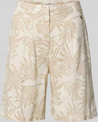Fynch-Hatton Fynch-Hatton Bermudas aus Leinen-Mix mit Label-Detail in Ecru, Gr&ouml;&szlig;e 36