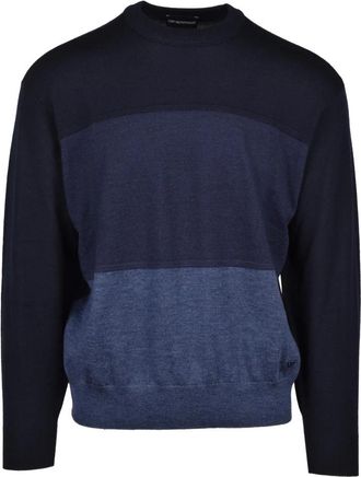 Emporio Armani Pullover Girocollo - Heren - Ronde hals truien - Veelkleurig - 3XL - Wol - Truien & Vesten
