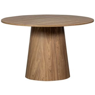 Woood Mesa de comedor redonda en mdf color nogal d120