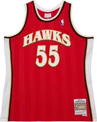 Mitchell & Ness Hardwood Classics Swingman Jersey 1999-2000 Atlanta Hawks Dikembe Mutombo - Heren - Fitness - Rood - S - Polyester - Fitness