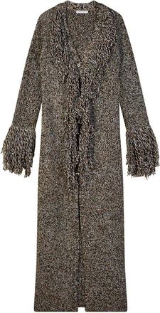 Patrizia Pepe Cappotto in maglia chin&eacute; con frange - - Knitwear - Donna - Marrone - M
