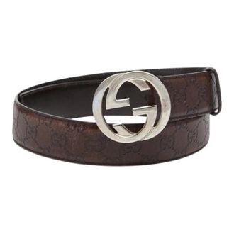 Gucci Pre-owned Vintage Leren Riem - Heren - Vintage Accessoires - Bruin - ONE Size - Leer - Vintage