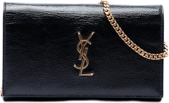 Saint Laurent Pre-owned Saint Laurent Textured Patent Monogram Kate Wallet on Chain Ladies MDV2UMMUZO7PFF41