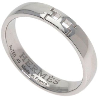 Herm&egrave;s White Gold (18K) Band Ring (Pre-Owned)