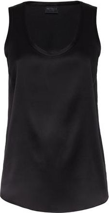 Brunello Cucinelli Satin top in Black at Nordstrom, Size 3X-Large Eu
