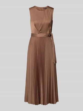 Vera Mont Cocktailkleid mit Plisseefalten in Mittelbraun, Gr&ouml;&szlig;e 36
