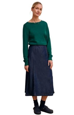 Celtic & Co. Midi Wrap A-Line Denim Skirt in Indigo Rinse Wash at Nordstrom, Size 14