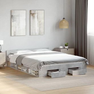 Berkfield Home Bed Frame with Drawers without Mattress Concrete Grey 120x200 cm | Size: Small Double