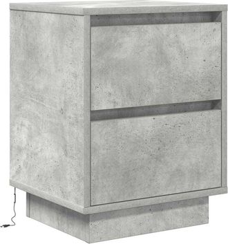 vidaXL Vidaxl - Mesilla de noche con luces led gris hormigón 38x34x50 cm