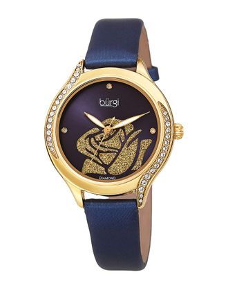 B&uuml;rgi Burgi Womens Leather Diamond Watch