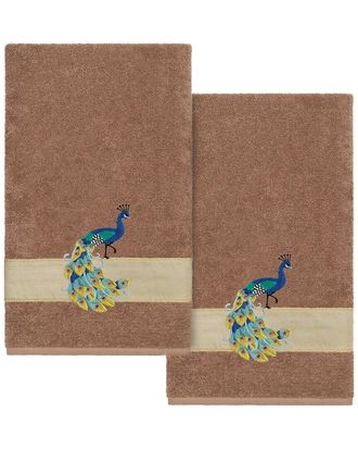 Linum Home Textiles 100% Turkish Cotton Penelope 2Pc Embellished Bath Towel Set