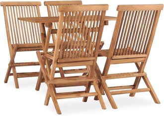 vidaXL Vidaxl - Set De Comedor De Jard&iacute;n Plegable 5 Pzas Madera Maciza De Teca