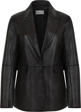 P.A.R.O.S.H. Maciock Leren Blazer - Dames - Blazers - Zwart - M - Leer - Jassen